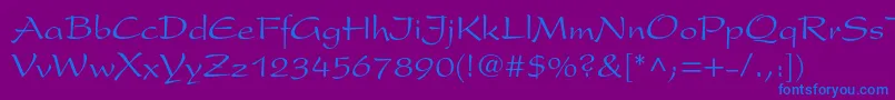 Presentltstd Font – Blue Fonts on Purple Background