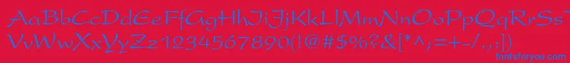 Presentltstd Font – Blue Fonts on Red Background