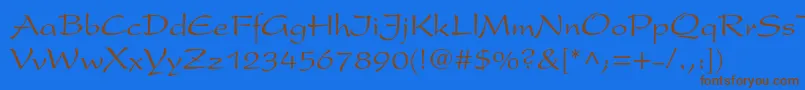 Presentltstd Font – Brown Fonts on Blue Background