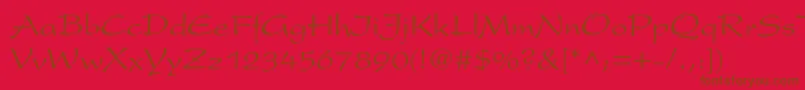 Presentltstd Font – Brown Fonts on Red Background