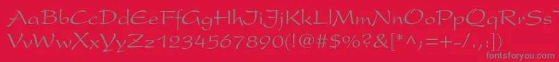 フォントPresentltstd – 赤い背景に灰色の文字