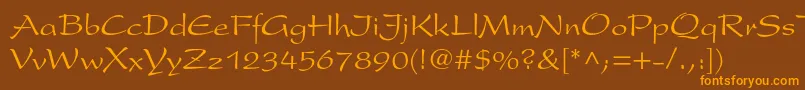 Presentltstd Font – Orange Fonts on Brown Background
