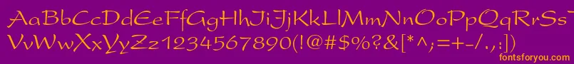 Presentltstd Font – Orange Fonts on Purple Background