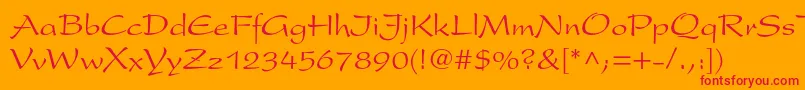 フォントPresentltstd – オレンジの背景に赤い文字