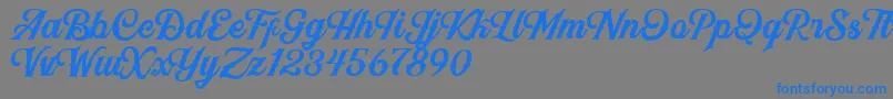 フォントBlackJackScript – 灰色の背景に青い文字