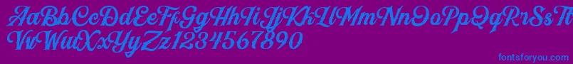 BlackJackScript Font – Blue Fonts on Purple Background