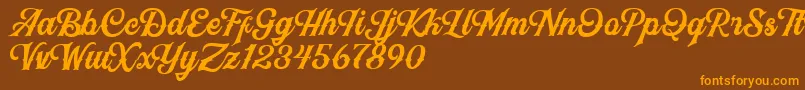 BlackJackScript Font – Orange Fonts on Brown Background