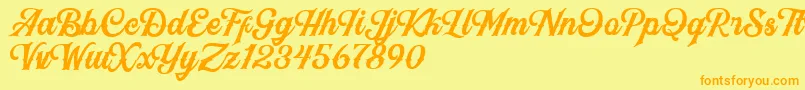 BlackJackScript Font – Orange Fonts on Yellow Background