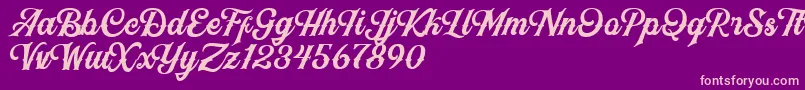BlackJackScript Font – Pink Fonts on Purple Background