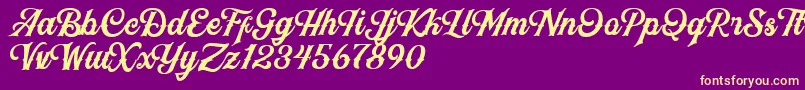 BlackJackScript Font – Yellow Fonts on Purple Background