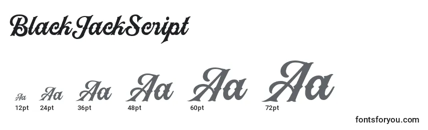 BlackJackScript Font Sizes