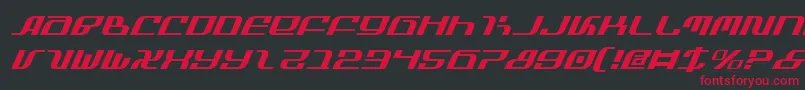 Fonte InfinityFormulaItalic – fontes vermelhas em um fundo preto