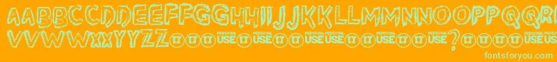SilverDustdemo Font – Green Fonts on Orange Background