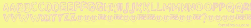 SilverDustdemo Font – Pink Fonts on Yellow Background