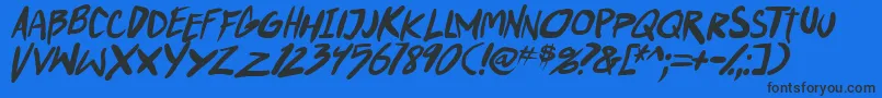 PunkboyTbsItal Font – Black Fonts on Blue Background