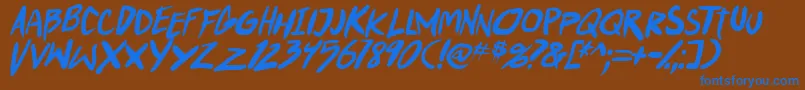 フォントPunkboyTbsItal – 茶色の背景に青い文字