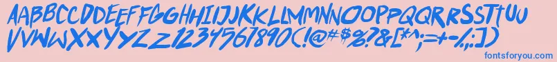 PunkboyTbsItal Font – Blue Fonts on Pink Background