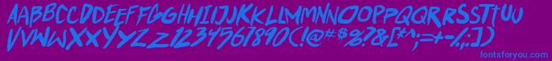 PunkboyTbsItal Font – Blue Fonts on Purple Background