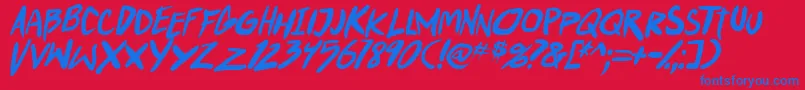 Подробнее о шрифте PunkboyTbsItal Шрифт PunkboyTbsItal – синие шрифты на красном фоне