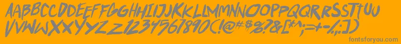 Lisätietoja PunkboyTbsItal-fontista PunkboyTbsItal-fontti – harmaat kirjasimet oranssilla taustalla
