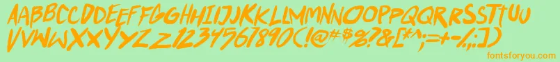 PunkboyTbsItal Font – Orange Fonts on Green Background