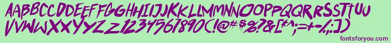 More about PunkboyTbsItal Font PunkboyTbsItal Font – Purple Fonts on Green Background