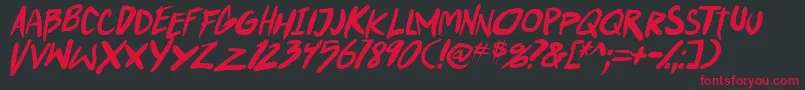 PunkboyTbsItal Font – Red Fonts on Black Background