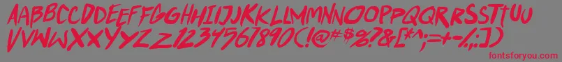 PunkboyTbsItal-Schriftart – Rote Schriften auf grauem Hintergrund