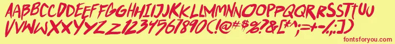 PunkboyTbsItal Font – Red Fonts on Yellow Background