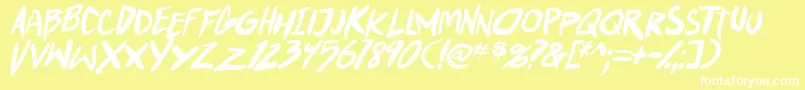 PunkboyTbsItal Font – White Fonts on Yellow Background