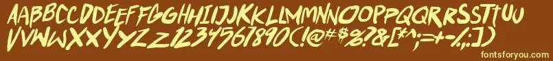 PunkboyTbsItal Font – Yellow Fonts on Brown Background