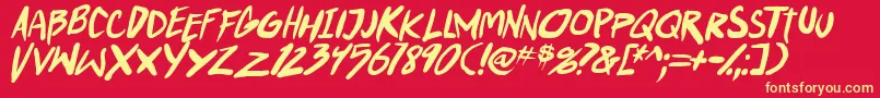PunkboyTbsItal Font – Yellow Fonts on Red Background