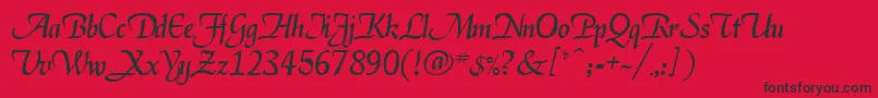 Deloise-Schriftart – Schwarze Schriften auf rotem Hintergrund