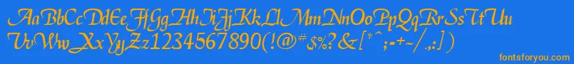 Deloise Font – Orange Fonts on Blue Background