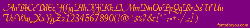 Deloise Font – Orange Fonts on Purple Background