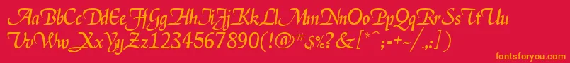 Deloise Font – Orange Fonts on Red Background