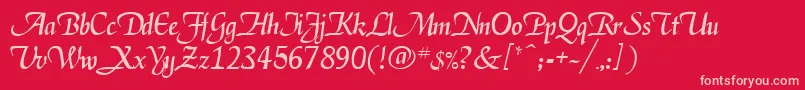 Deloise Font – Pink Fonts on Red Background