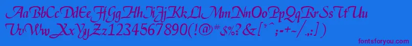 Deloise Font – Purple Fonts on Blue Background