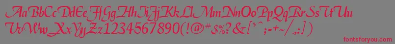 Deloise Font – Red Fonts on Gray Background