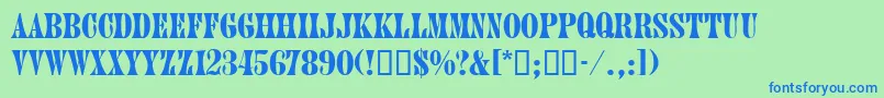 JuniordbNormal Font – Blue Fonts on Green Background