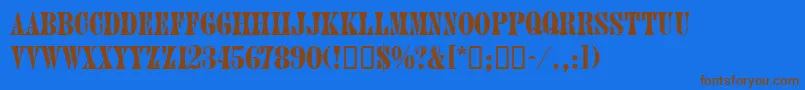 JuniordbNormal Font – Brown Fonts on Blue Background