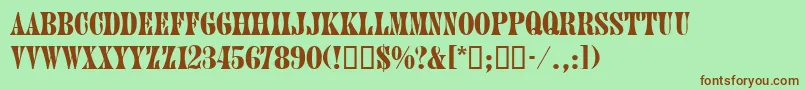 JuniordbNormal Font – Brown Fonts on Green Background