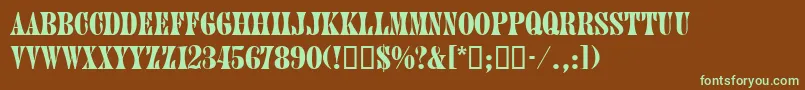 JuniordbNormal Font – Green Fonts on Brown Background