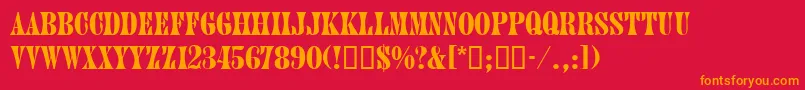 JuniordbNormal Font – Orange Fonts on Red Background