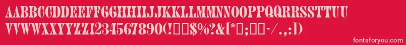 JuniordbNormal Font – Pink Fonts on Red Background