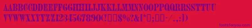 JuniordbNormal-Schriftart – Violette Schriften auf rotem Hintergrund