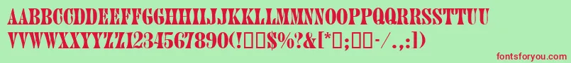 JuniordbNormal Font – Red Fonts on Green Background