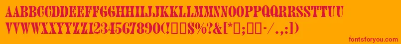 JuniordbNormal-Schriftart – Rote Schriften auf orangefarbenem Hintergrund