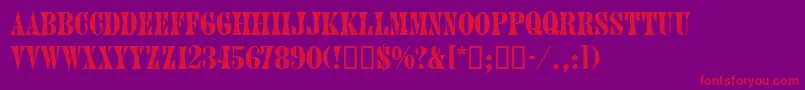 JuniordbNormal Font – Red Fonts on Purple Background