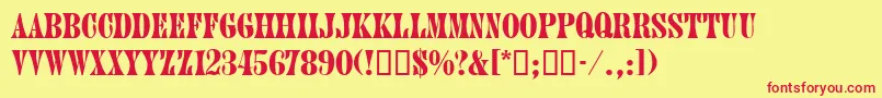 JuniordbNormal Font – Red Fonts on Yellow Background